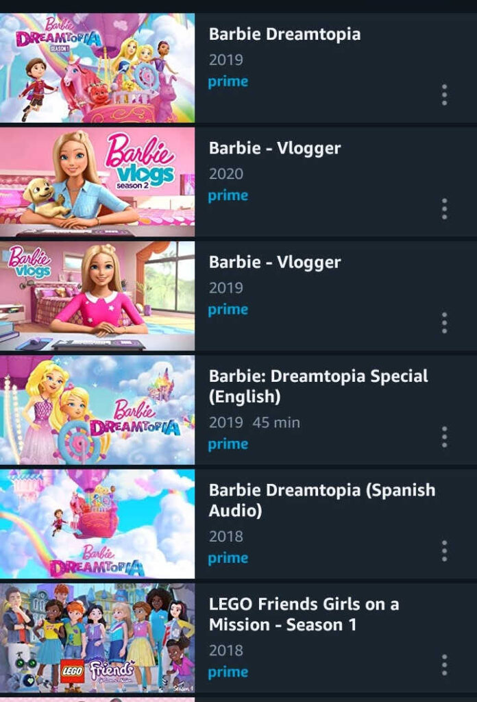 index finger go sightseeing Intention All of the Barbie Movies on Amazon Prime Video - Best Movies Right Now