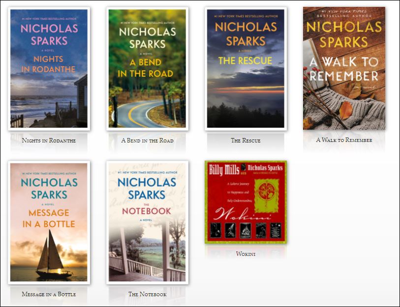 Nicholas Sparks Books 3
