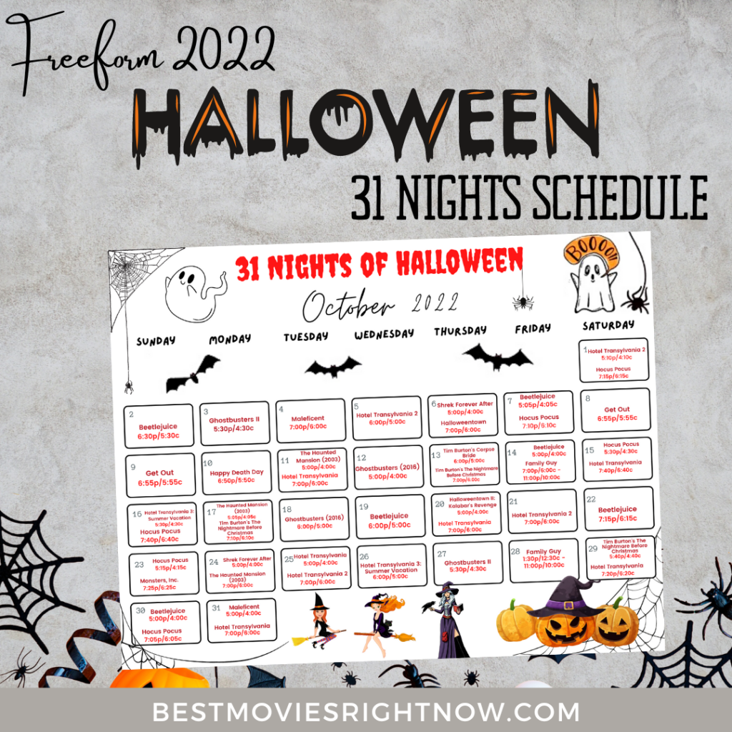 square image of Freeform 31 Nights of Halloween Schedule