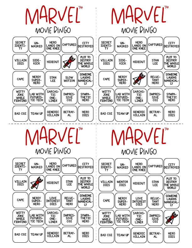 Marvel Movie Bingo