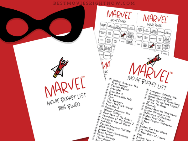 Marvel Movie Bucket List & Bingo mock up image