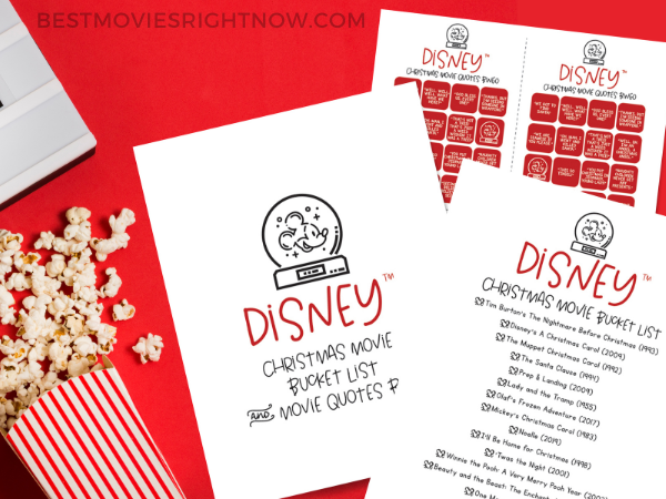 feature size of Disney Christmas Movie Bucket List & Movie Quote Bingo mock up