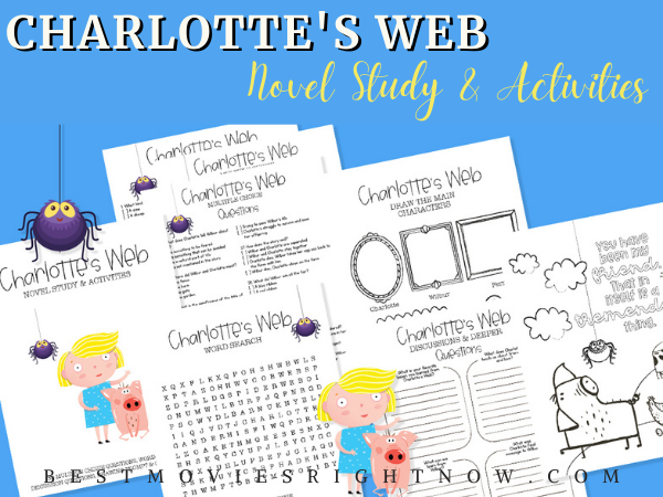 Charlotte's Web Novel Study & Activities mock up image with text