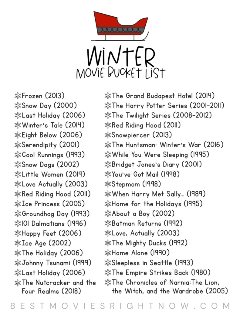 Winter Movie Bucket List