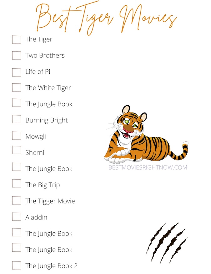 image of the list of Best Tiger Movies 