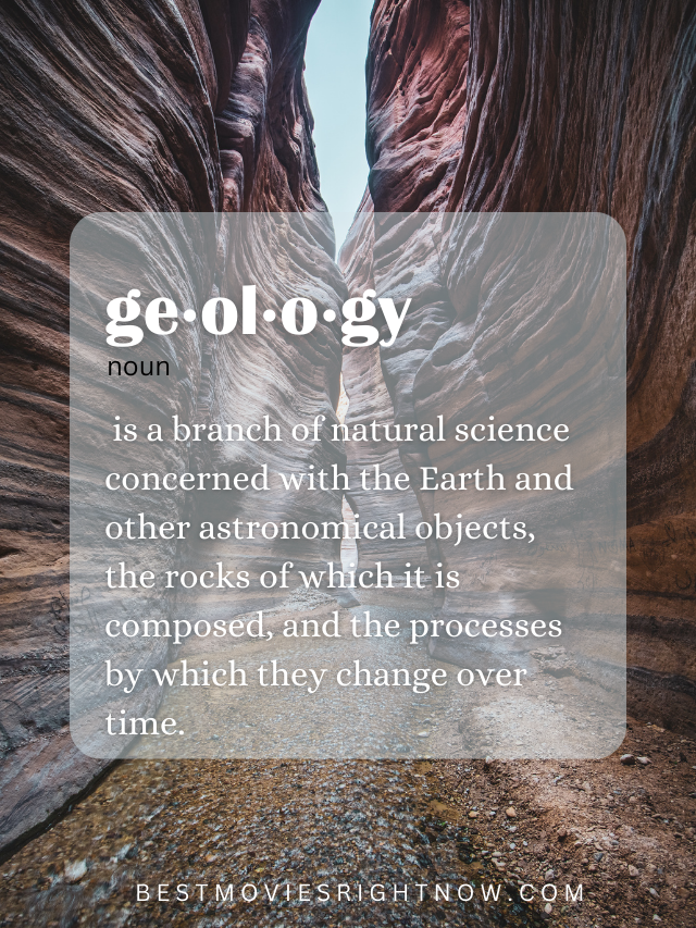 a rock formation with a caption of geology's definition