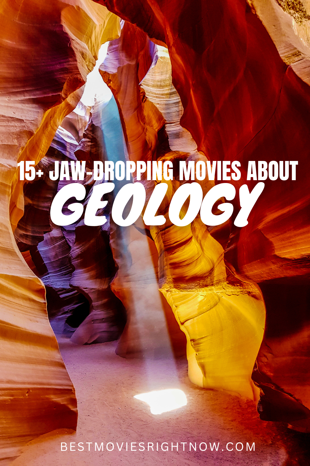 a rock formation with description "15+ Jaw-dropping Movies About Geology"