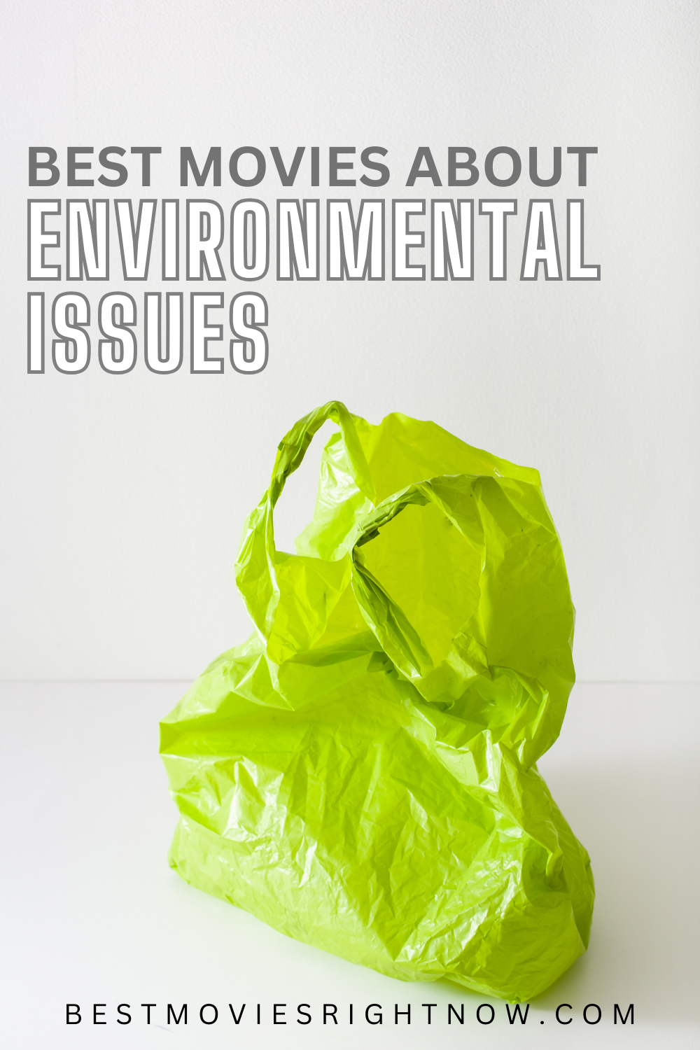 a picture of a green plastic bag with caption 