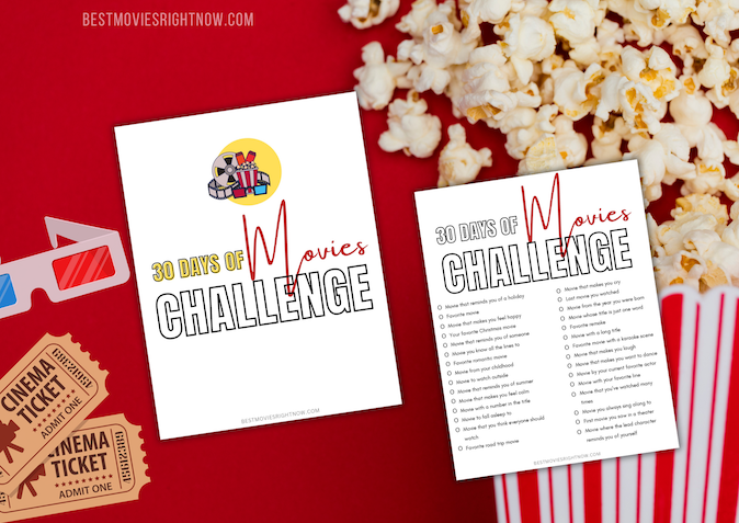 30 Days of Movies Challenge Printable mock up image