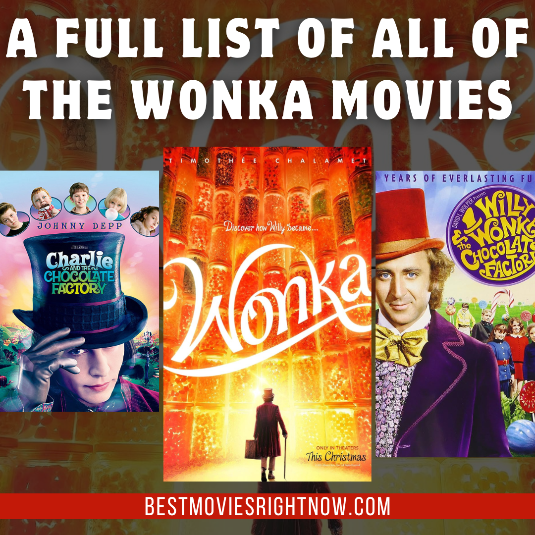 3 of the Wonka Movies emphasized with text: 