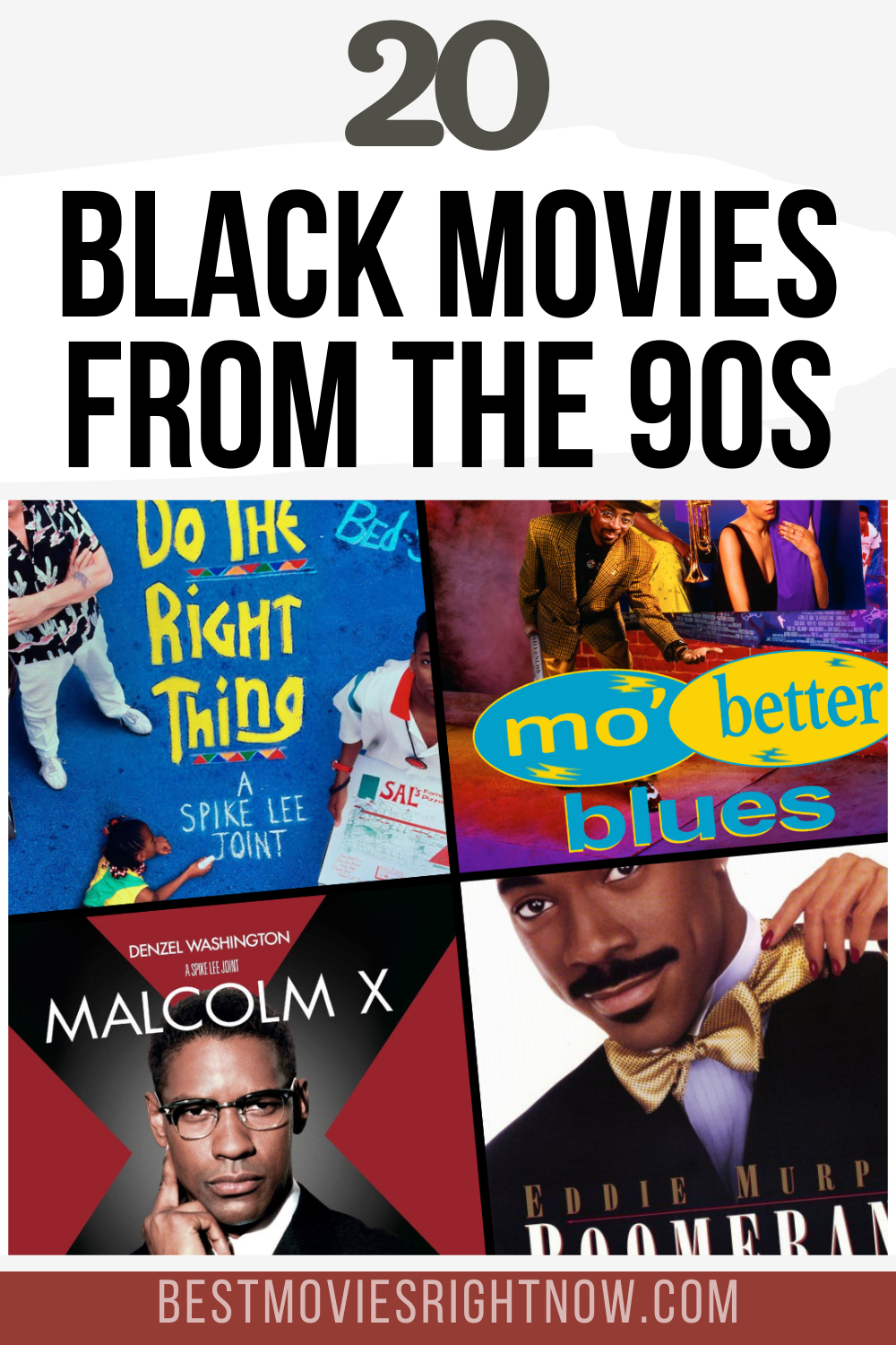Black Movies from the 90s pin sized image with text