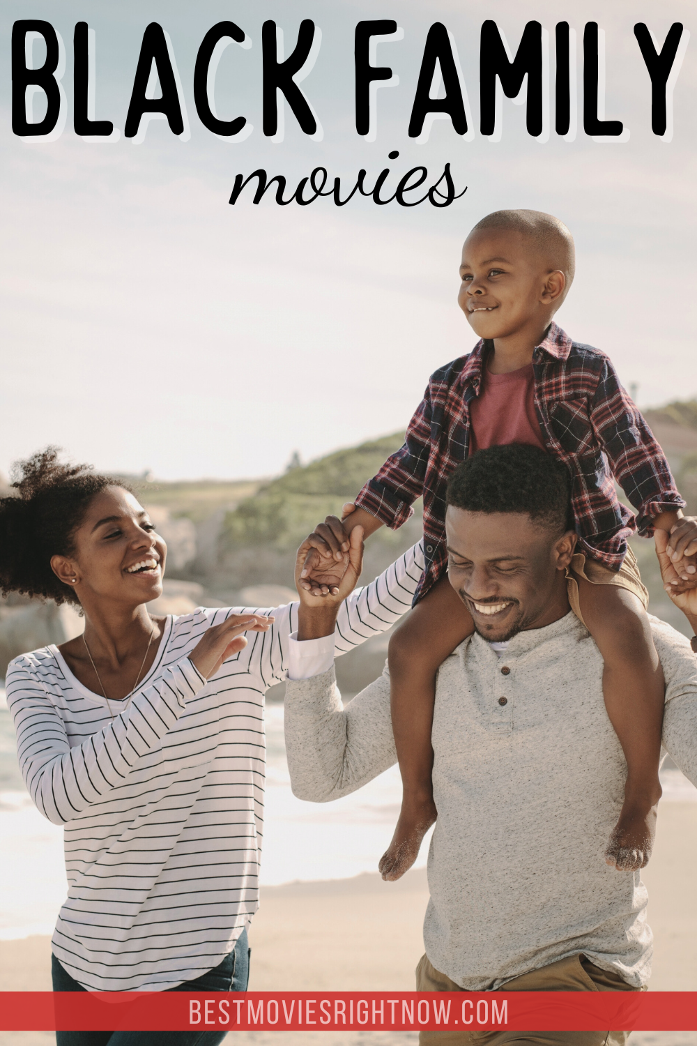 Black Family movies pin sized image with text overlay