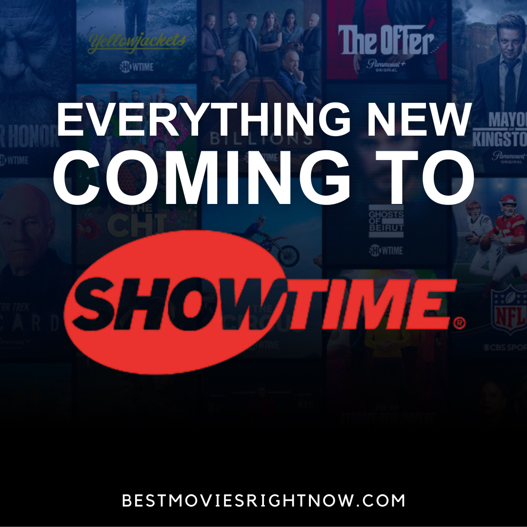 square-sized image of new to showtime with text overlay