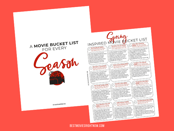 image of spring inspired movie bucket list printable mock up