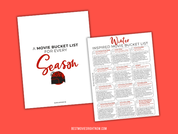 an image of winter inspired movie bucket list printable mock up