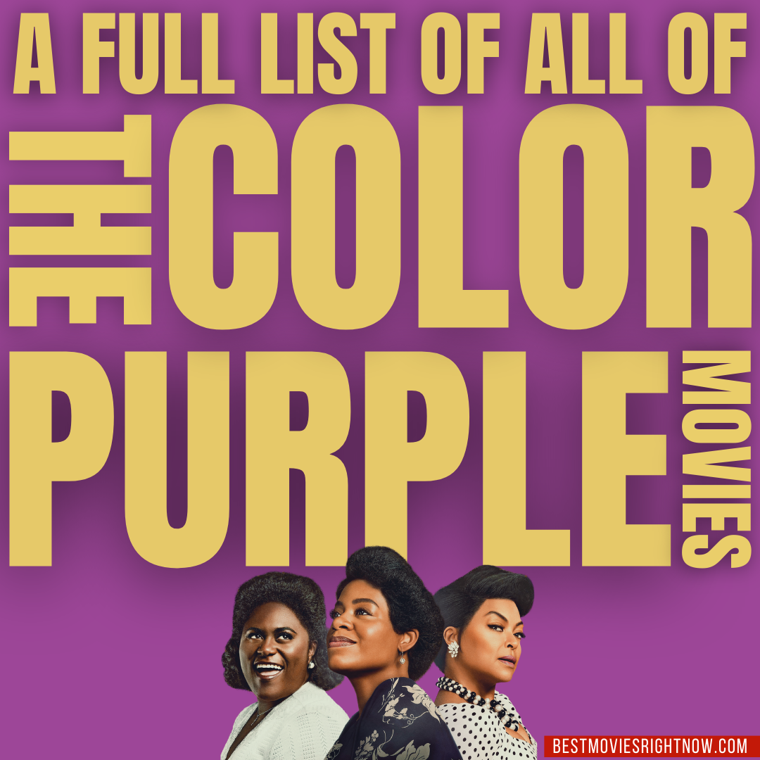 Square image of The Color Purple movies with text: 